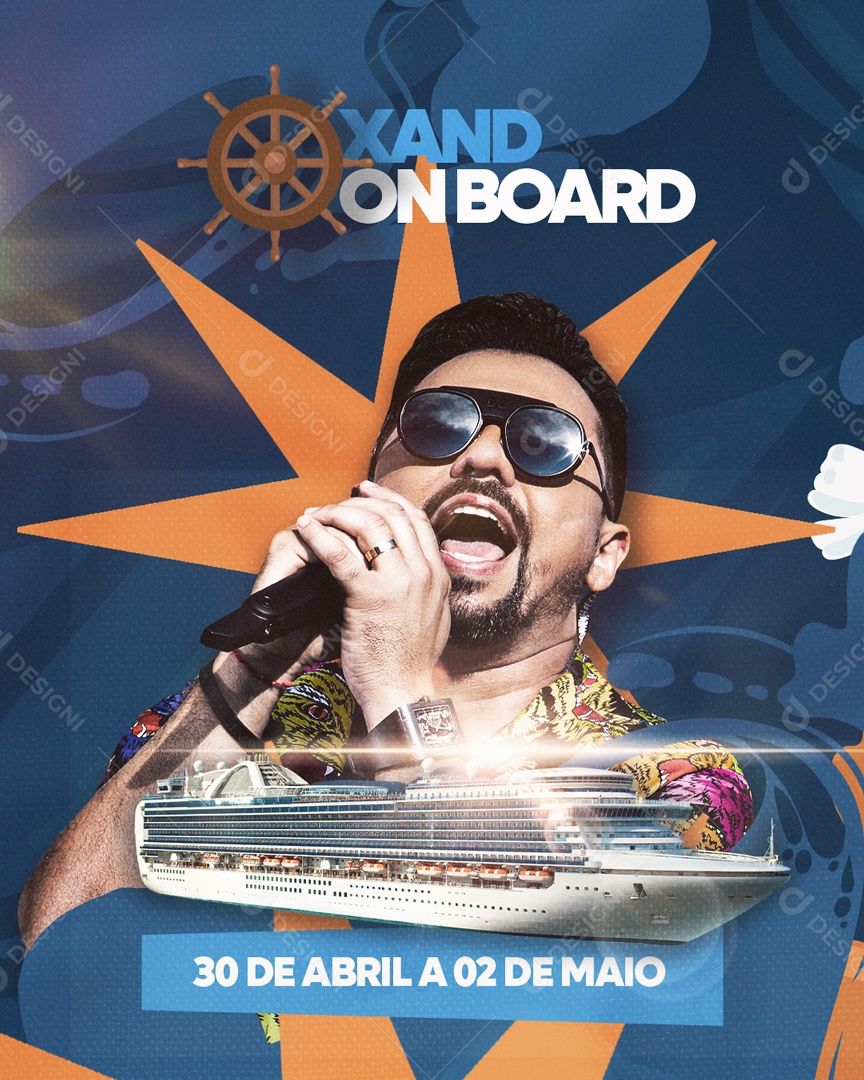 Social Media Flyer Xand On Board PSD Editavel