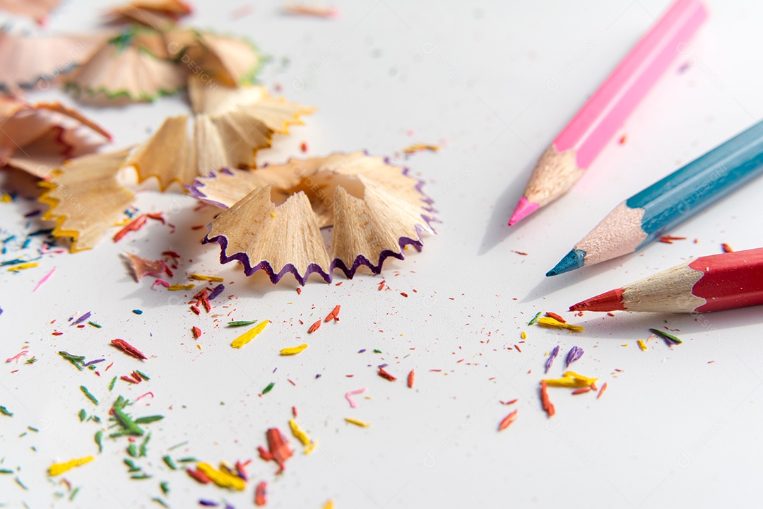 Aparas de lápis no fundo branco