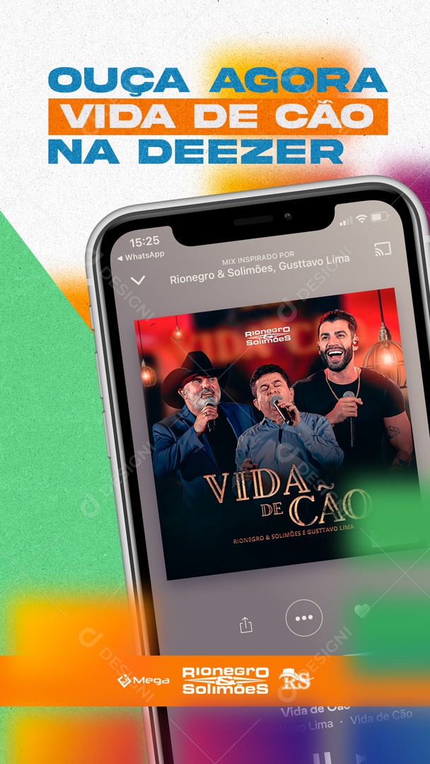 Social Media Ouça Agora Vida De Cão Na Deezer Cantores PSD Editável