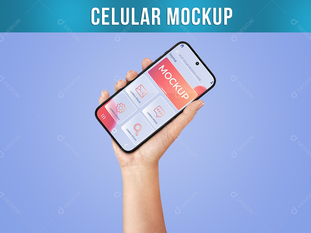 Mockup Mão Segurando Celular PSD