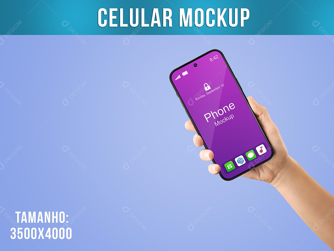 Mockup Mão Segurando Celular PSD