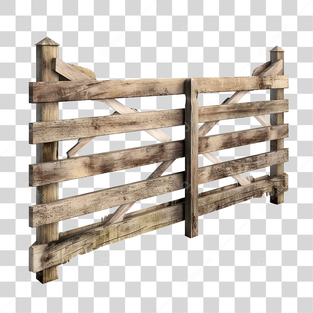 Cerca De Madeira Elemento 3D De São João Para Composição PNG Transparente