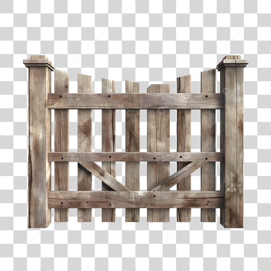 Cerca De Madeira Elemento 3D De São João Para Composição PNG Transparente