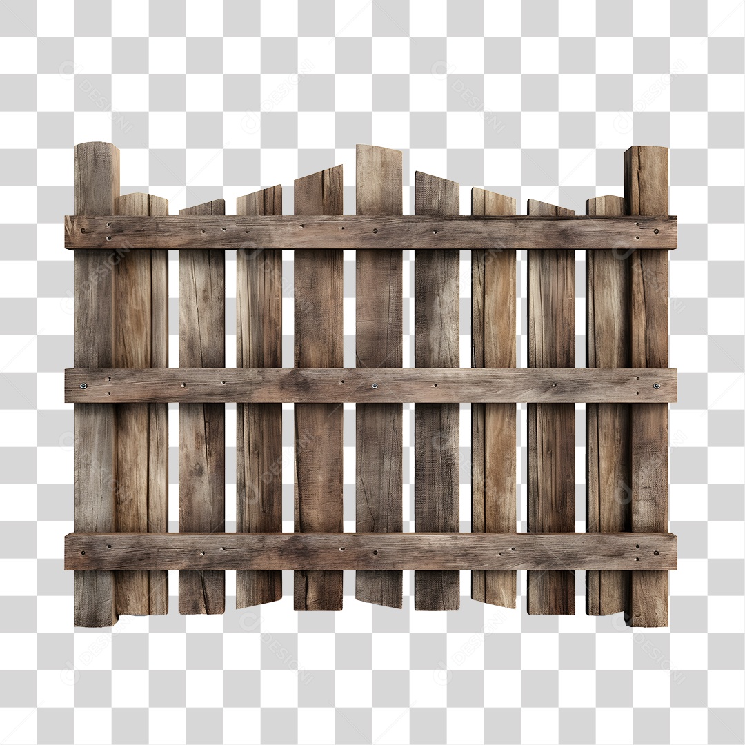 Cerca De Madeira Elemento 3D De São João Para Composição PNG Transparente