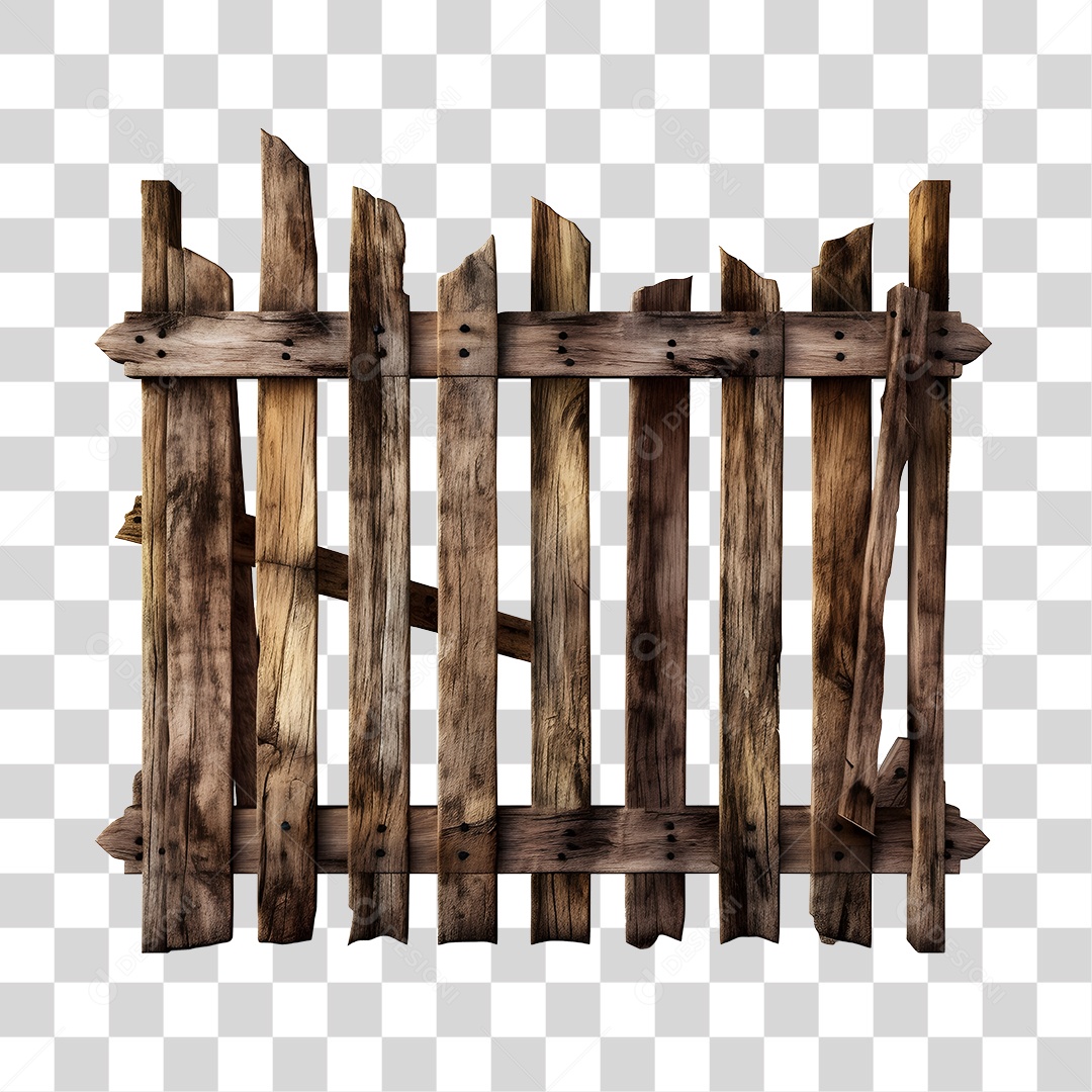 Cerca De Madeira Elemento 3D De São João Para Composição PNG Transparente