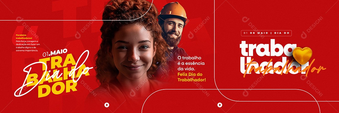 O Trabalho é a Essência Da Vida Dia Do Trabalhador Carrossel Social Media PSD Editável