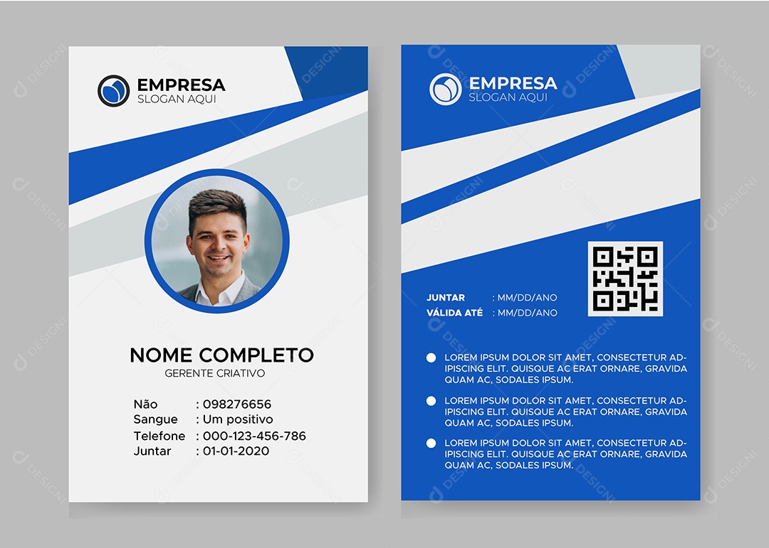 Modelo de Cartão de Identificação AI + EPS Editável