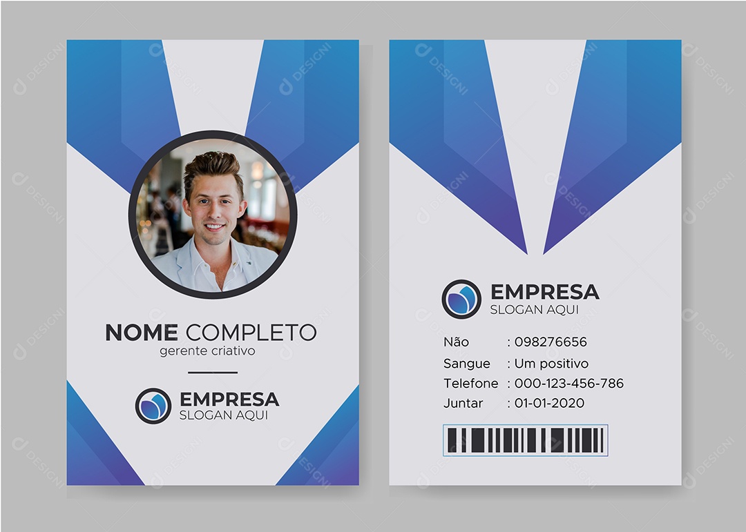 Modelo de Cartão de Identificação AI + EPS Editável