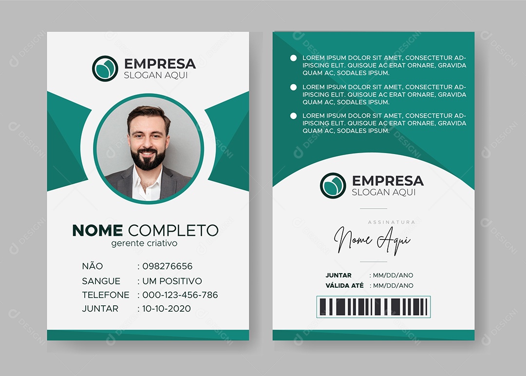 Modelo de Cartão de Identificação EPS Editável