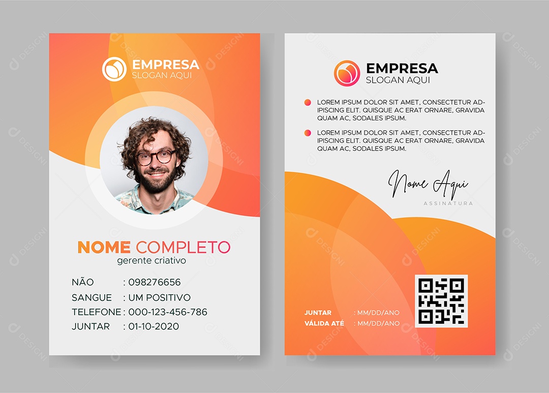 Modelo de Cartão de Identificação AI + EPS Editável