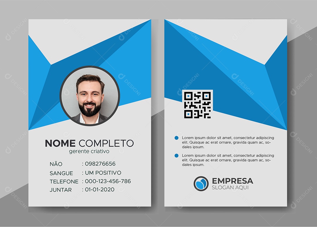 Modelo de Cartão de Identificação AI + EPS Editável