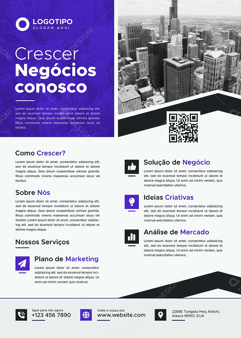 Crescer Negócios Conosco Social Media PSD Editável