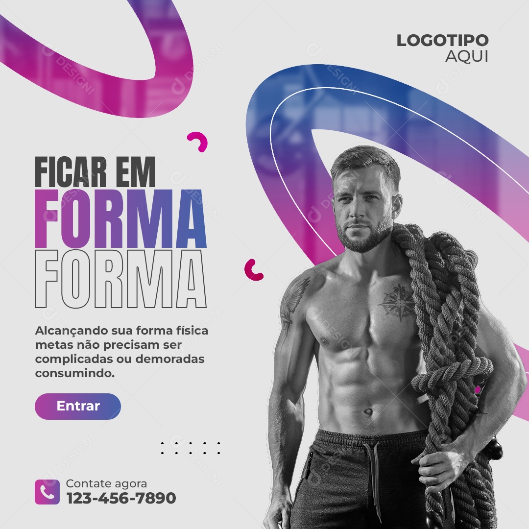 Ficar em Forma Social Media PSD Editável