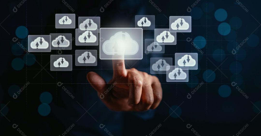 Computação em nuvem virtual de toque manual seletiva para baixar e carregar informações de dados