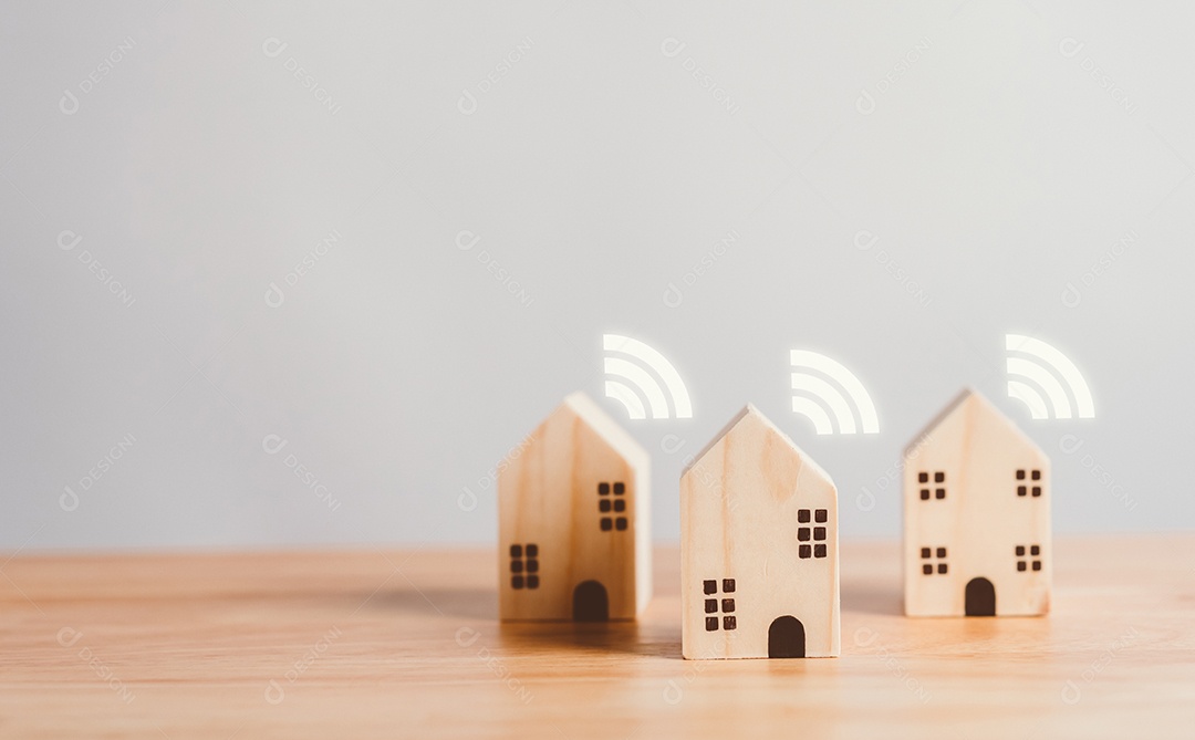 Casa inteligente com conceito de rede de internet de controle sem fio de eco-sistema