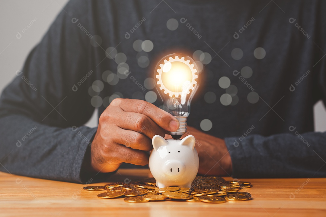 Economizando energia e conceito de dinheiro. ideia para salvar ou investimento.