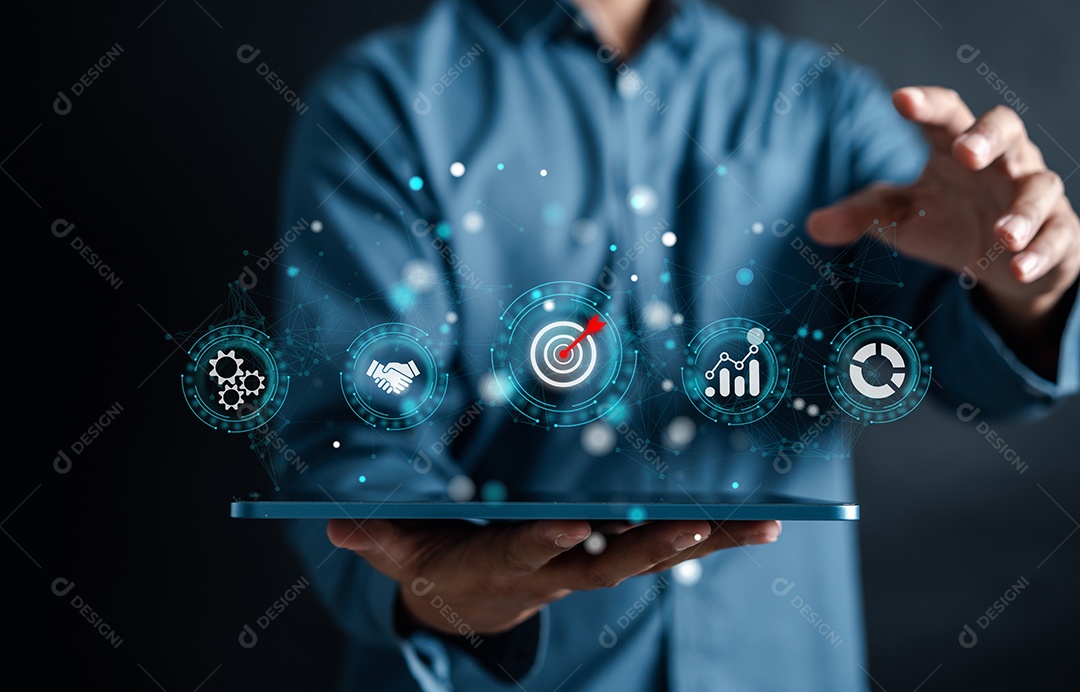 Conceito de negócios digitais. criativo, ideia, inovação, liderança de desenvolvimento