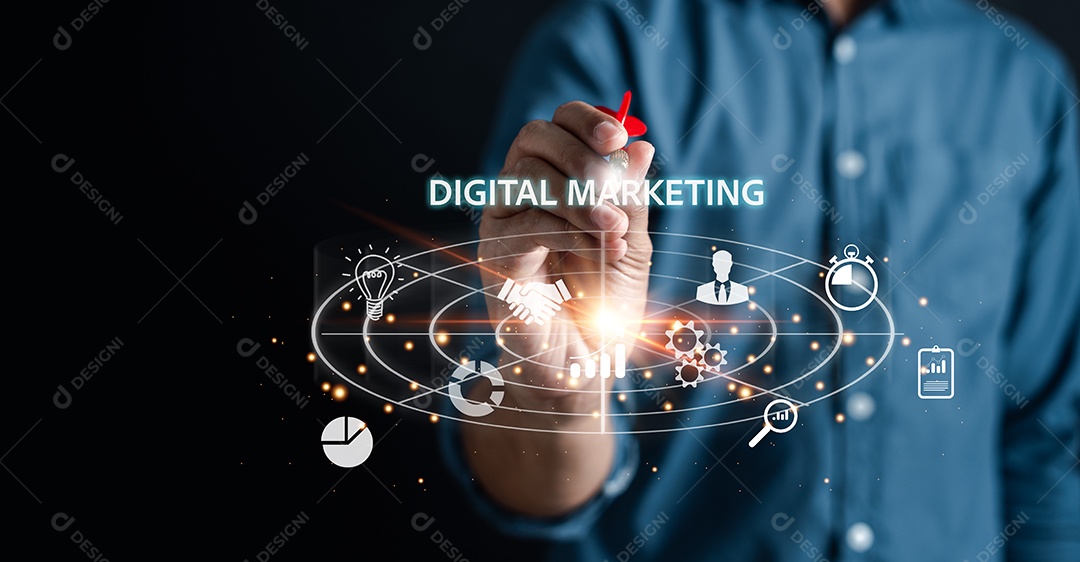 Conceito de negócios digitais. criativo, ideia, inovação, liderança de desenvolvimento