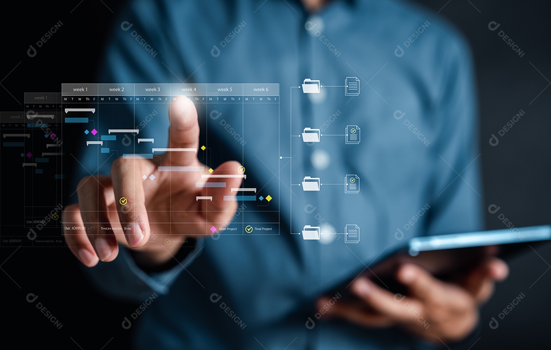 Analista trabalhando em Business Analytics e Sistema de Gerenciamento de Dados