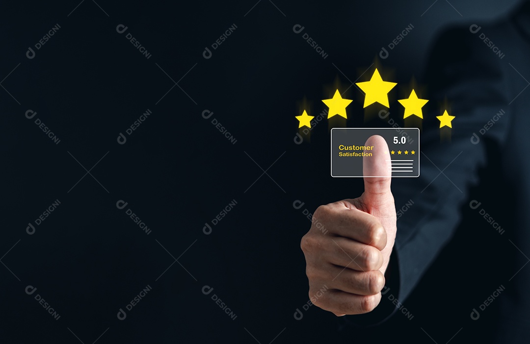 Conceito de revisão de feedback de satisfação do cliente.