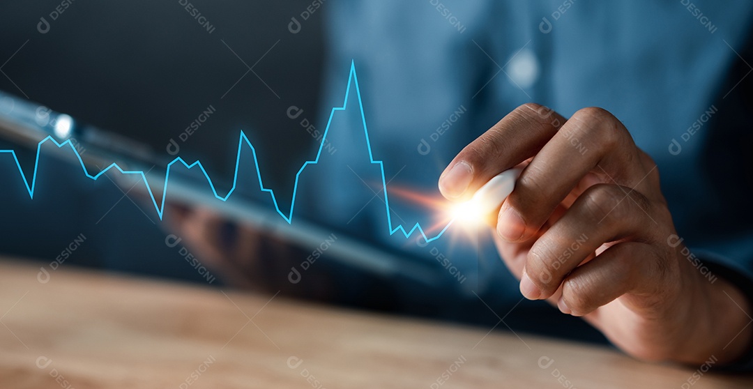 Liderança de desenvolvimento de gráfico de planejamento de alvo de empresário