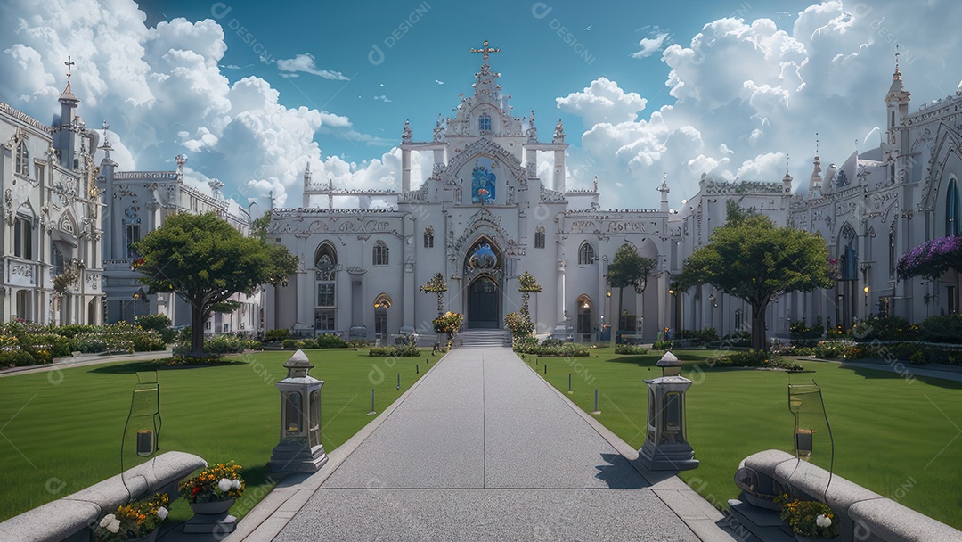 Linda imagem realista de igreja.