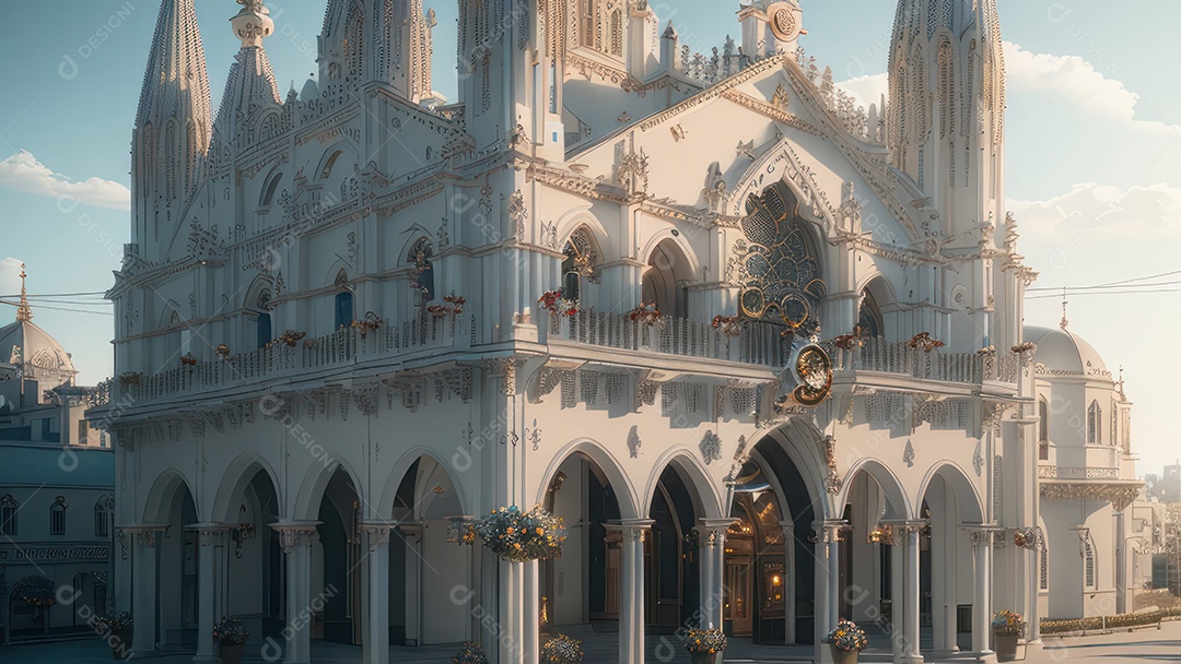 Linda imagem realista de igreja.