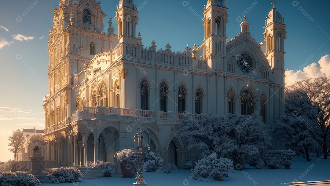 Linda imagem realista de igreja.