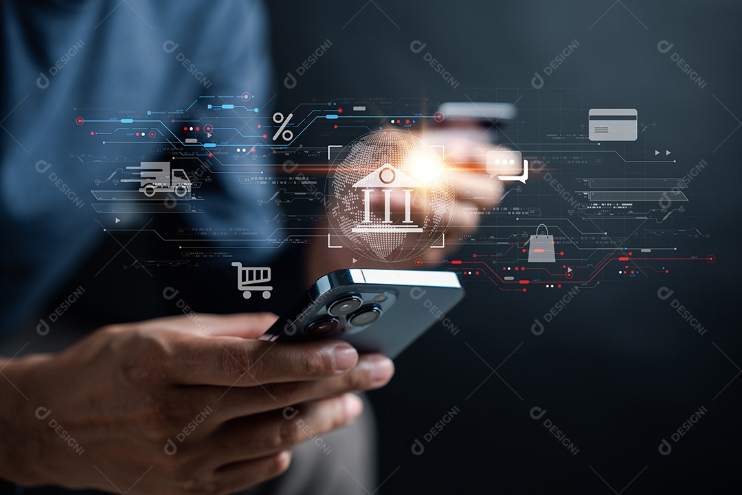 Acesse o conceito de pagamento on-line.