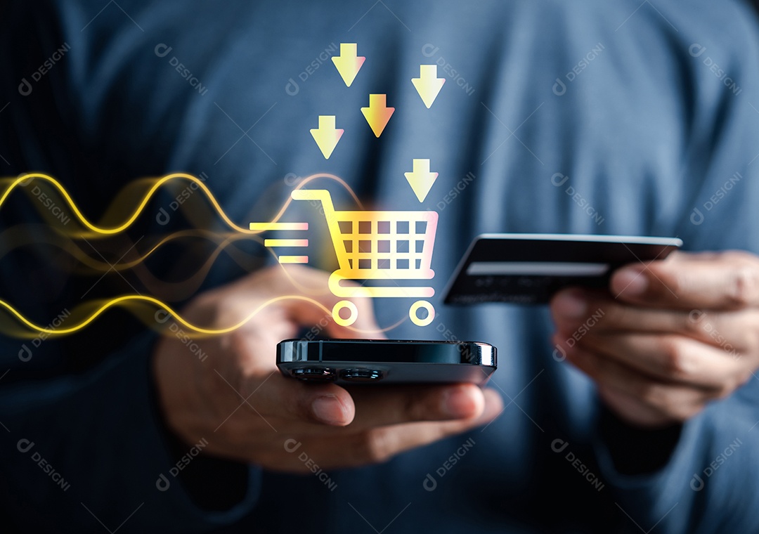 Conceito de pagamento on-line de compras