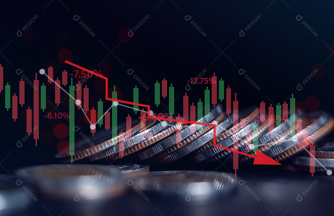 Finanças empresariais e conceito de investimento, ganho de capital crescimento econômico do dinheiro mundial.