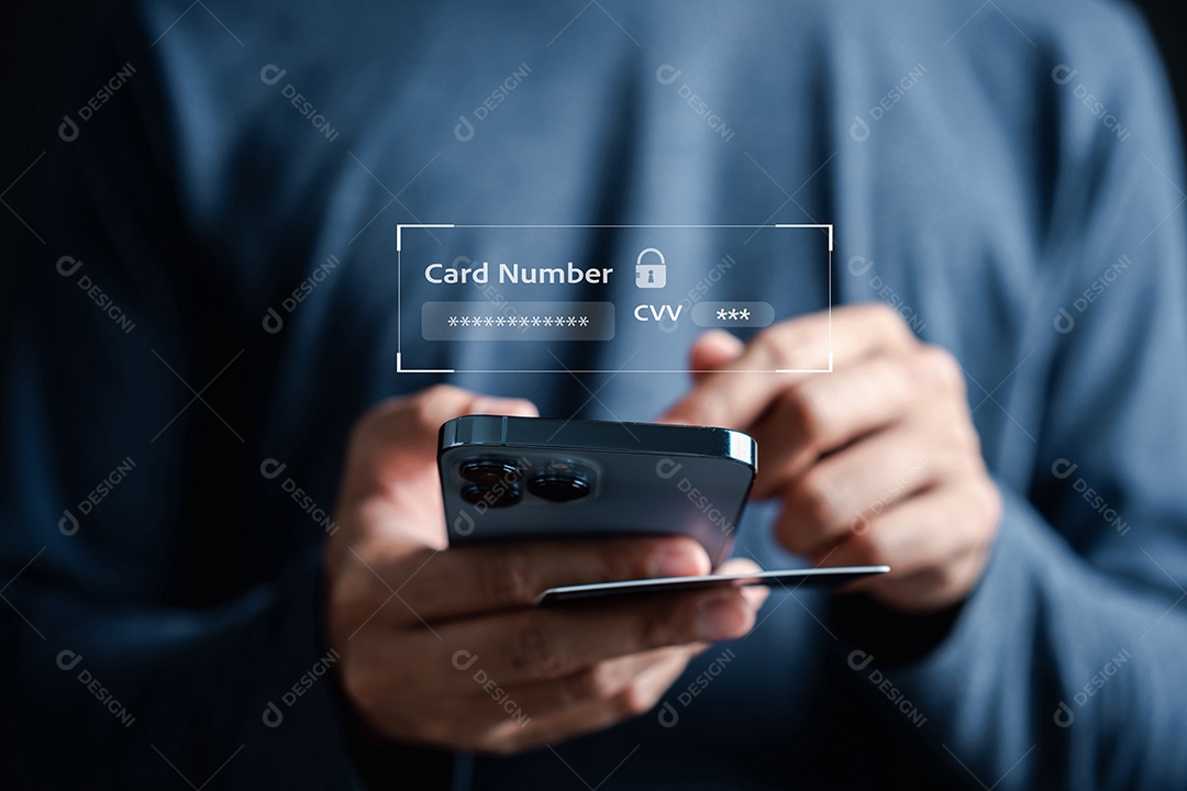 Verifique a segurança no conceito de pagamento de tecnologia.