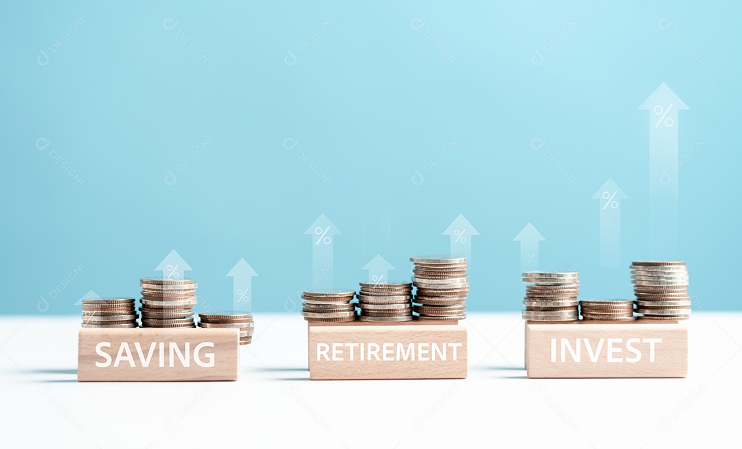 Gestão de dinheiro com fundos, economizando e investindo para o futuro