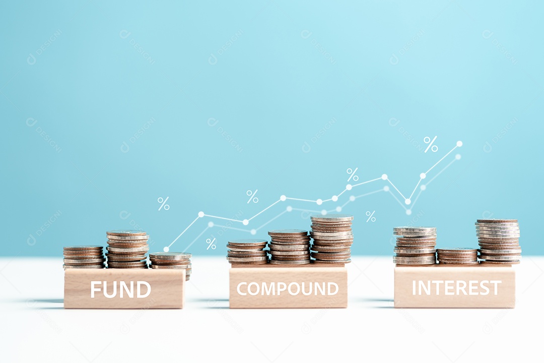 Gestão de dinheiro com fundos, economizando e investindo para o futuro