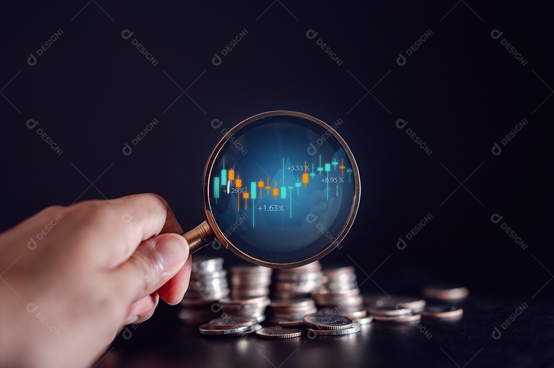 Finanças empresariais e conceito exponencial de investimento, ganho de capital crescimento econômico do dinheiro mundial.