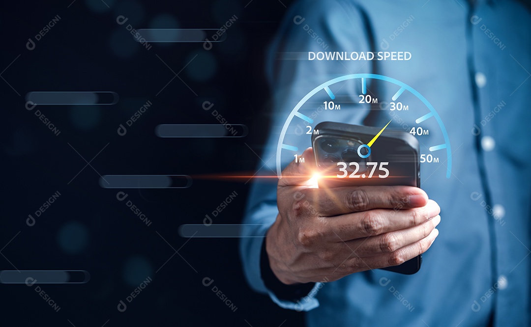 Tecnologia de rede de largura de banda de teste de velocidade de conexão rápida à Internet