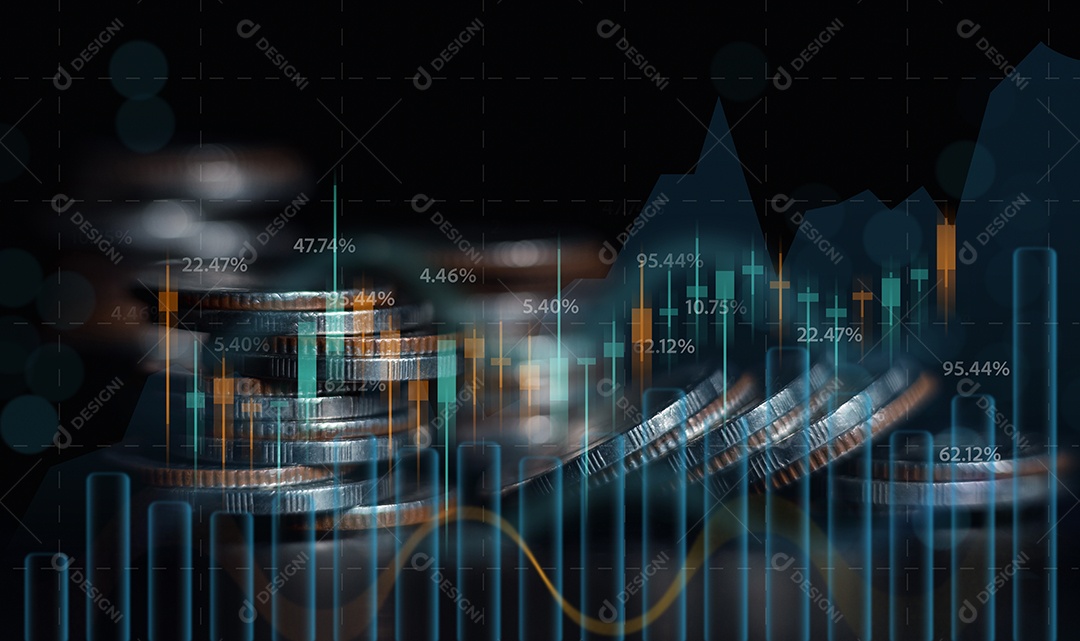 Finanças empresariais e conceito de investimento, ganho de capital crescimento econômico do dinheiro mundial