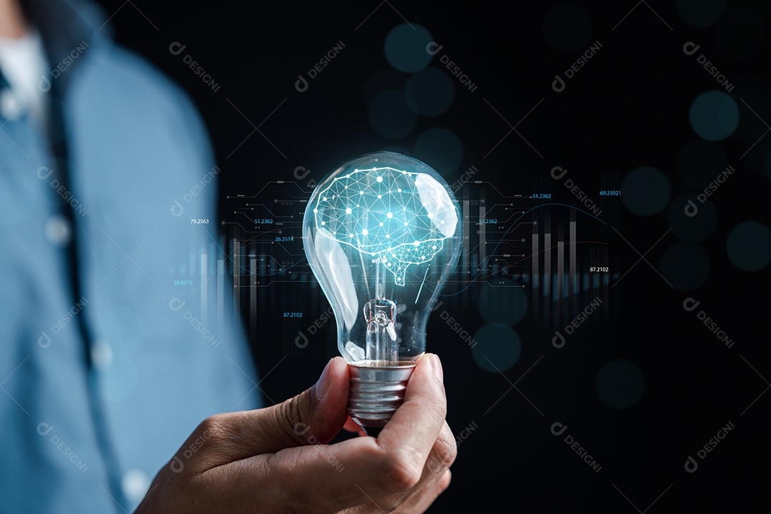 Empresário usando inteligência de bot de bate-papo Ai