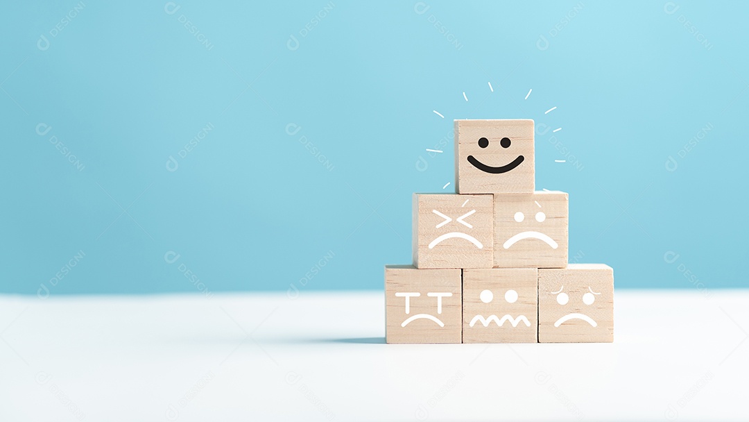 Selecione o ícone de emoção positiva, avaliação de saúde mental máxima positiva