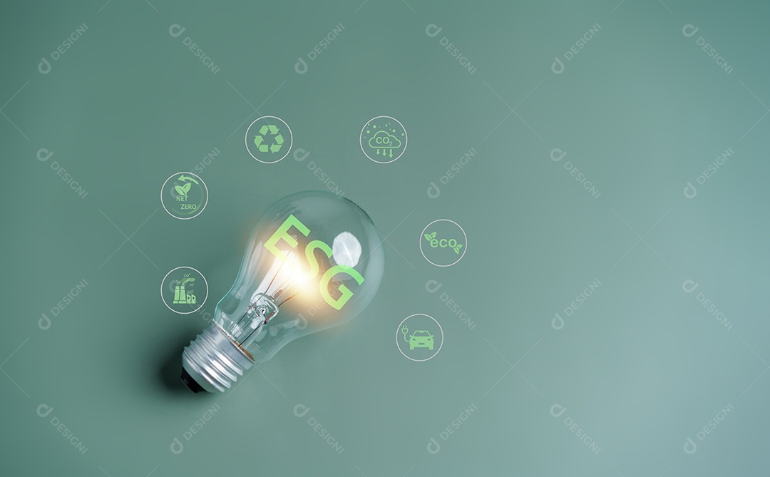Ícone de redução de CO2 com lâmpada na terra diminui a emissão de CO2 ou dióxido de carbono
