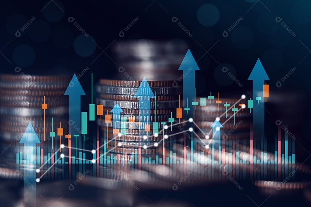 Finanças empresariais e inflação da economia de investimento, ganho de capital, crescimento econômico do dinheiro mundial.