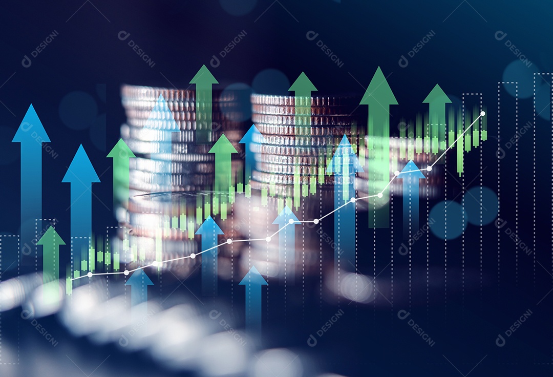 Finanças empresariais e inflação da economia de investimento, ganho de capital, crescimento econômico do dinheiro mundial.