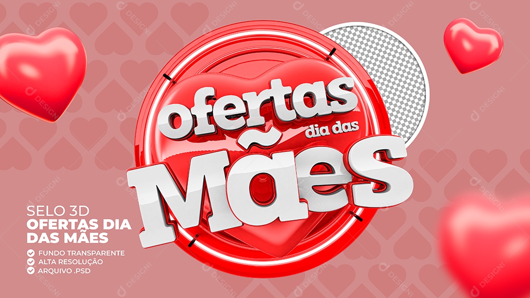 Selo 3D Oferta Das Mães Para Composição PSD