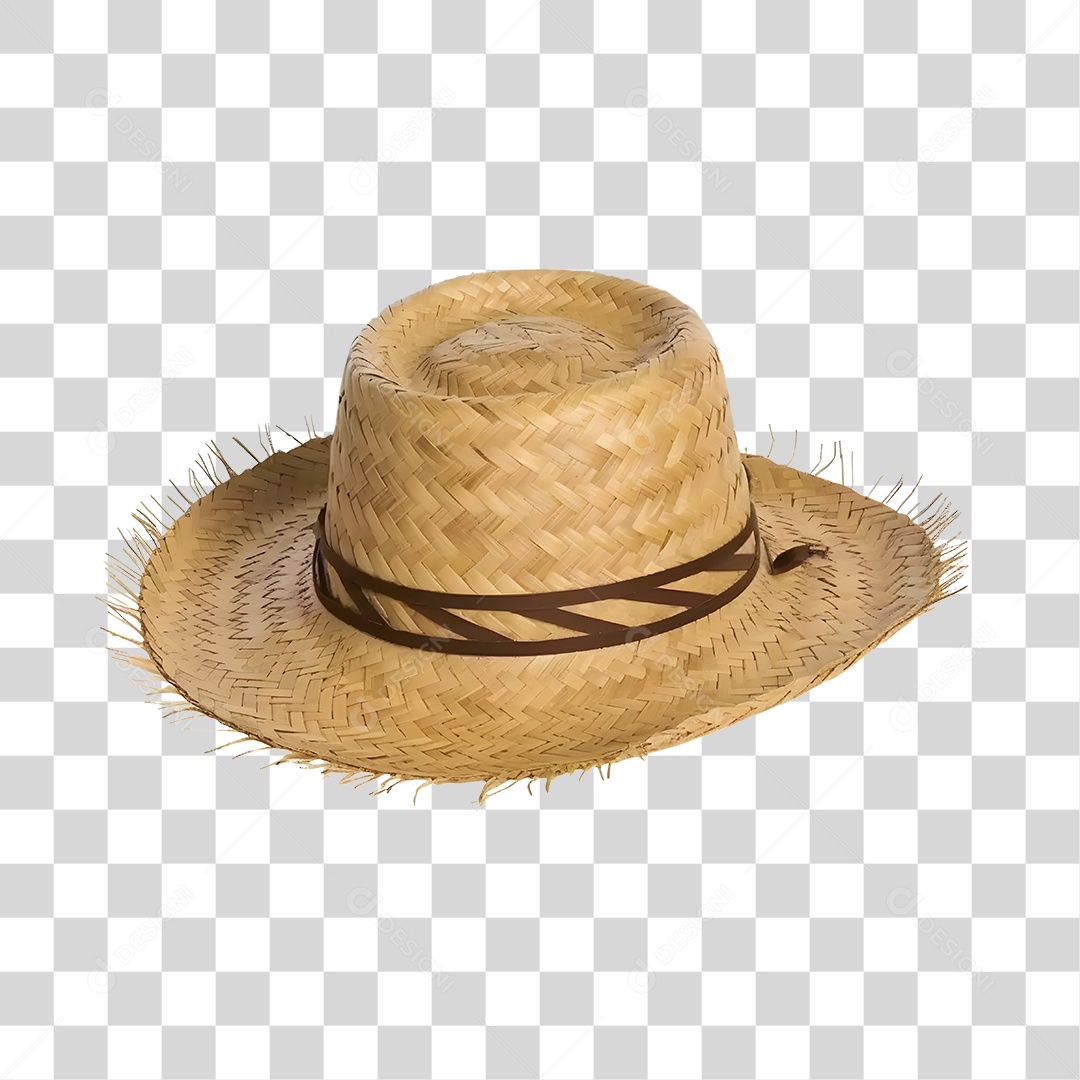 Elemento 3D Chapéu De Palha De São João Para Composição PNG Transparente