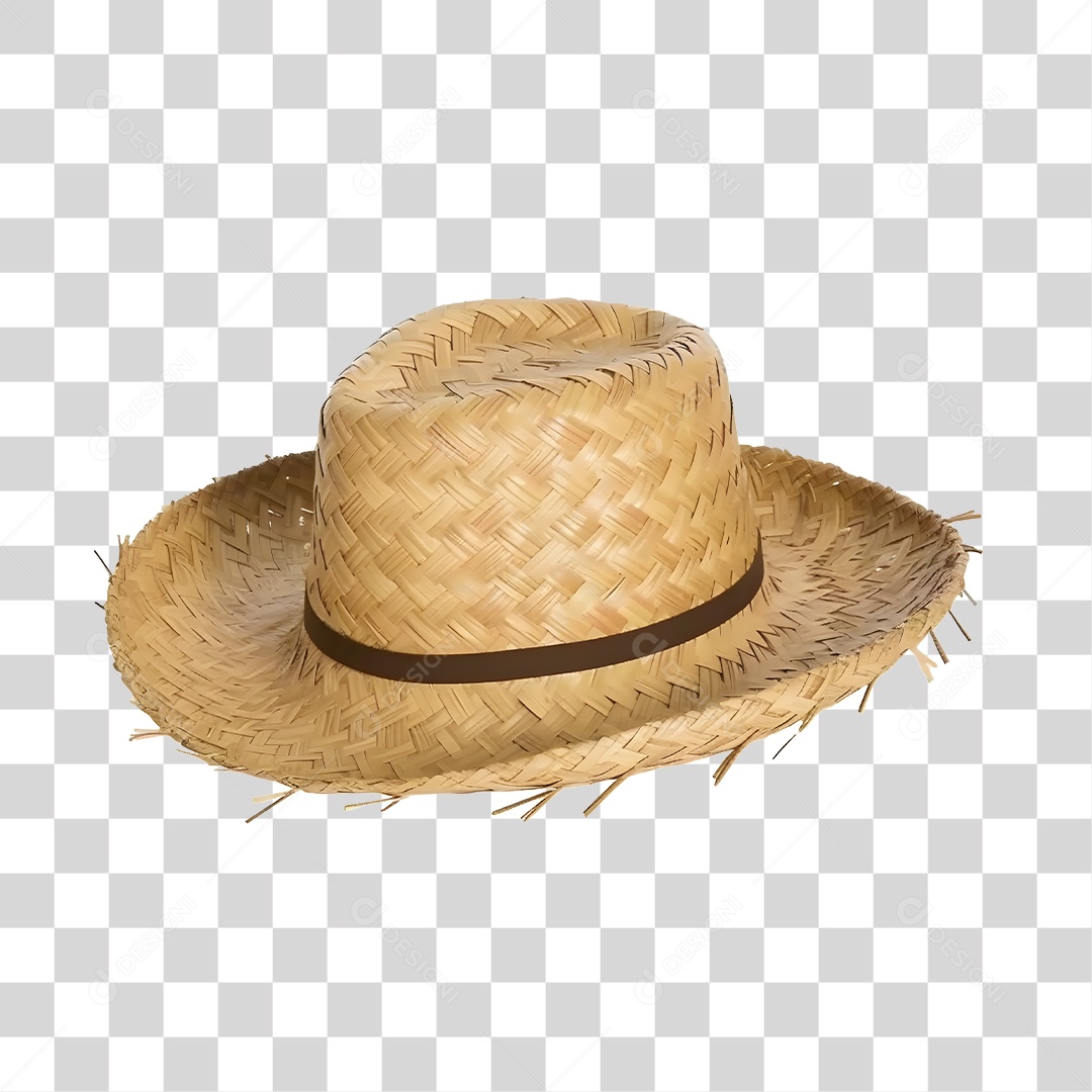 Elemento 3D Chapéu De Palha De São João Para Composição PNG Transparente
