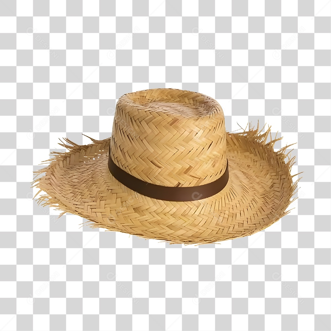 Elemento 3D Chapéu De Palha De São João Para Composição PNG Transparente