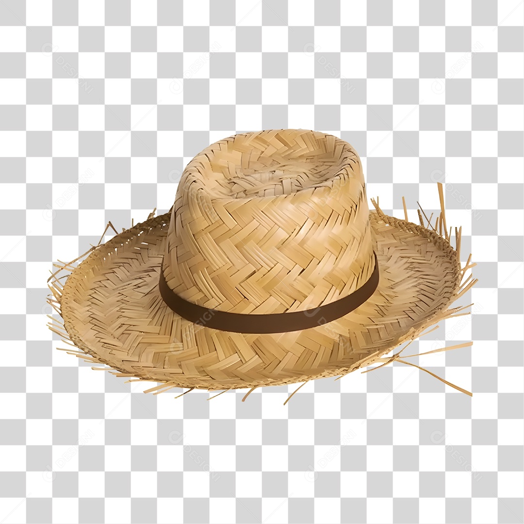 Elemento 3D Chapéu De Palha De São João Para Composição PNG Transparente