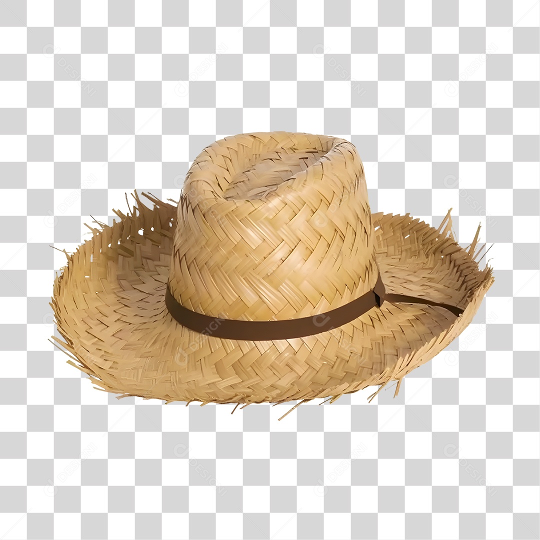 Elemento 3D Chapéu De Palha De São João Para Composição PNG Transparente