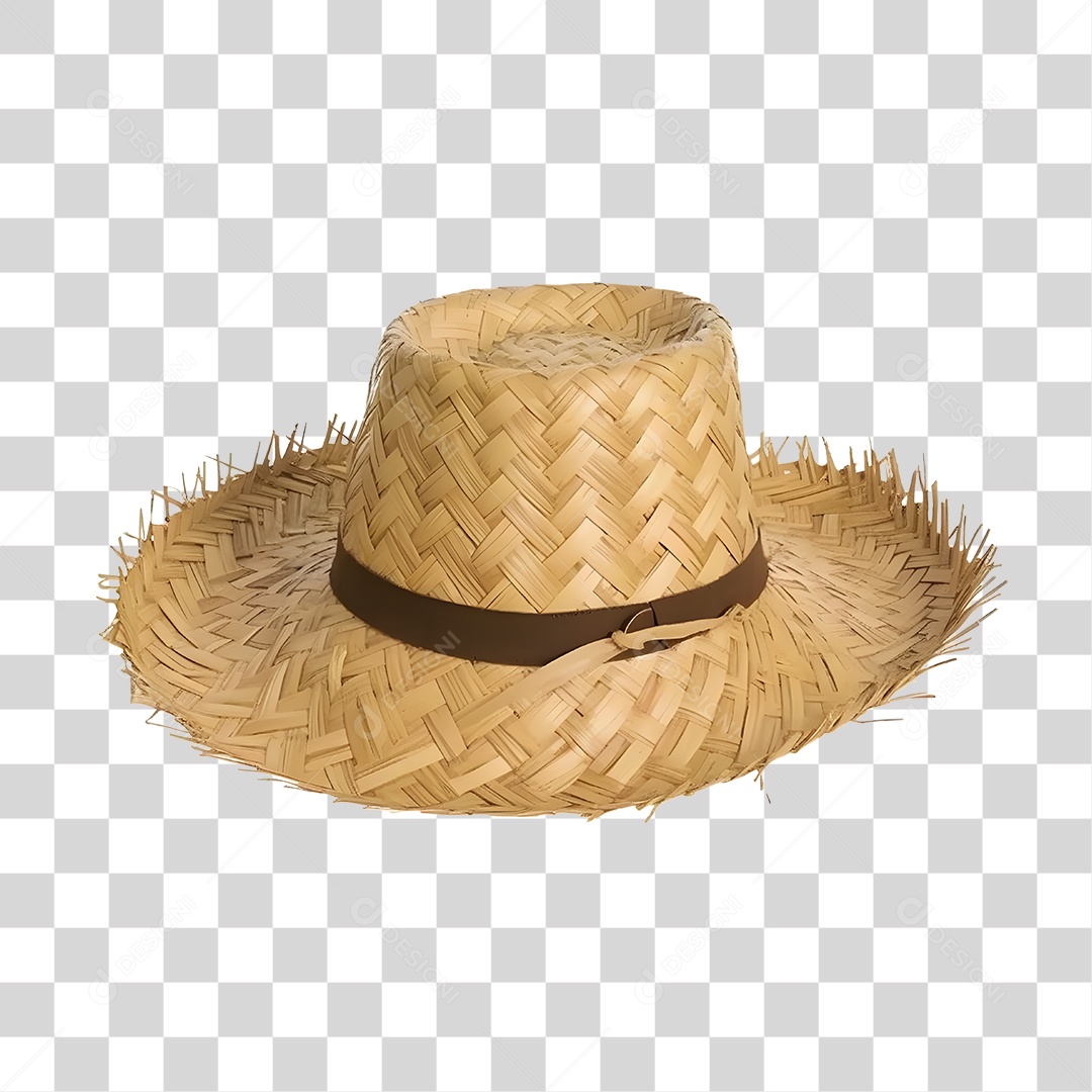 Elemento 3D Chapéu De Palha De São João Para Composição PNG Transparente