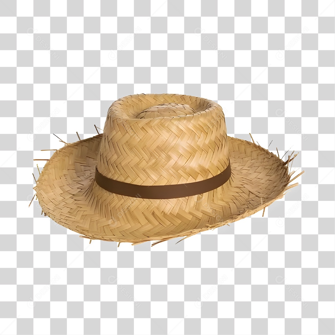 Elemento 3D Chapéu De Palha De São João Para Composição PNG Transparente